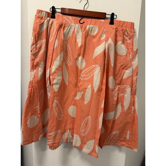 Lane Bryant Skirt Lined Coral-peach Cotton‎ Elastic Waist With Pockets 18/20 - Picture 2 of 11